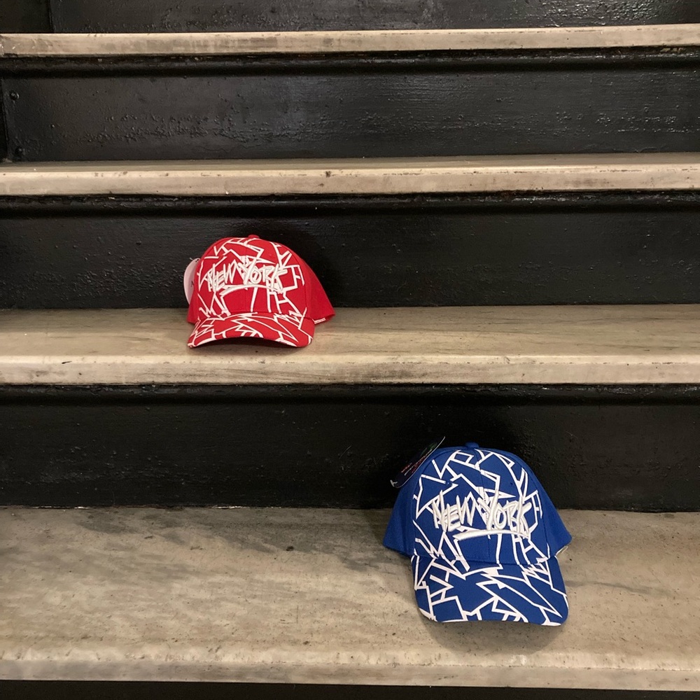 Trendy Graphic Caps for Men - Red and Blue